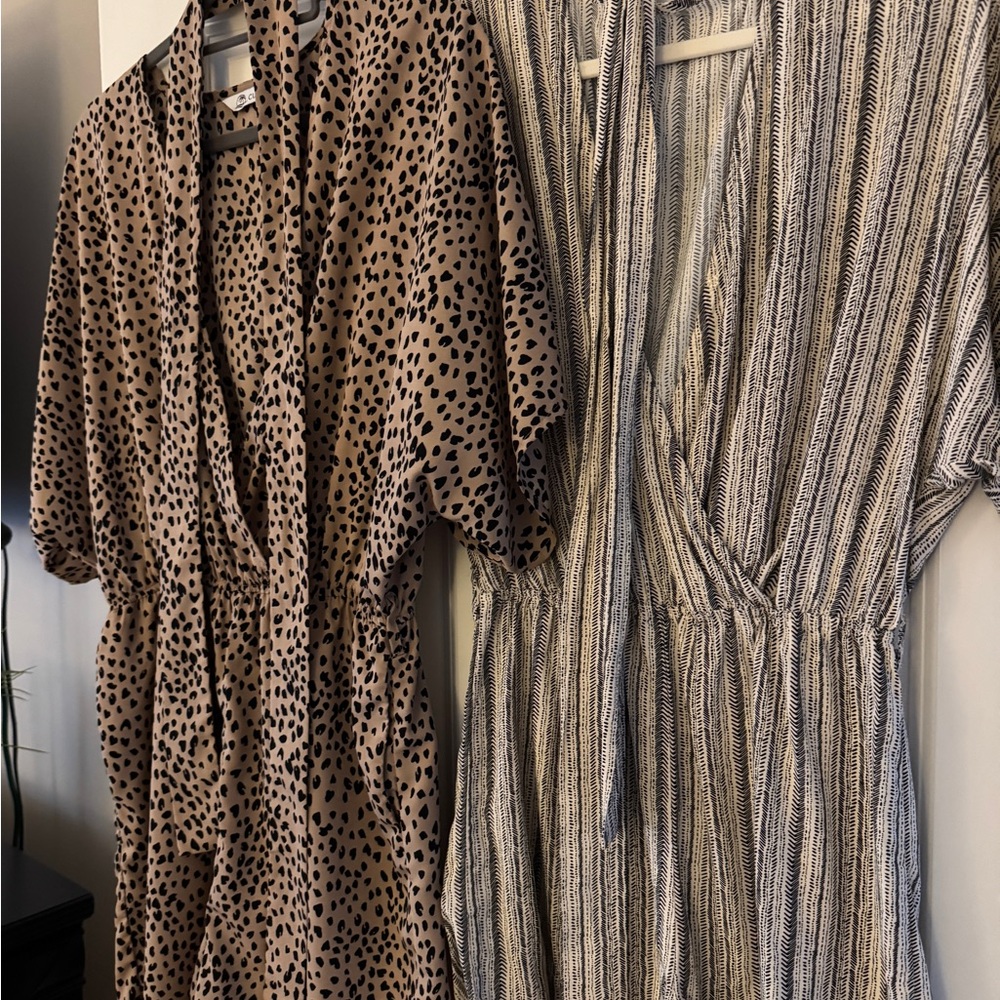Two Cupshe rompers. Size small